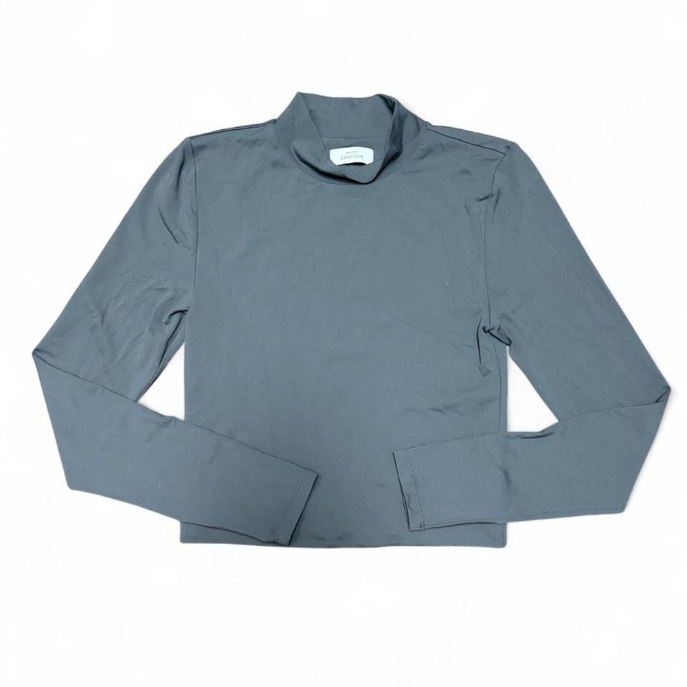 Gray Aritzia Babaton Contour Mock Neck Long Sleeve Size Medium